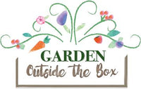 Flower logo with text "Garden Outside The Box" 