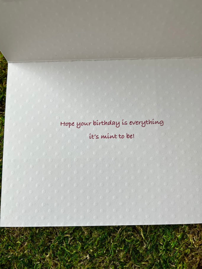 Handmade Happy Birthday Greeting Card - Mint