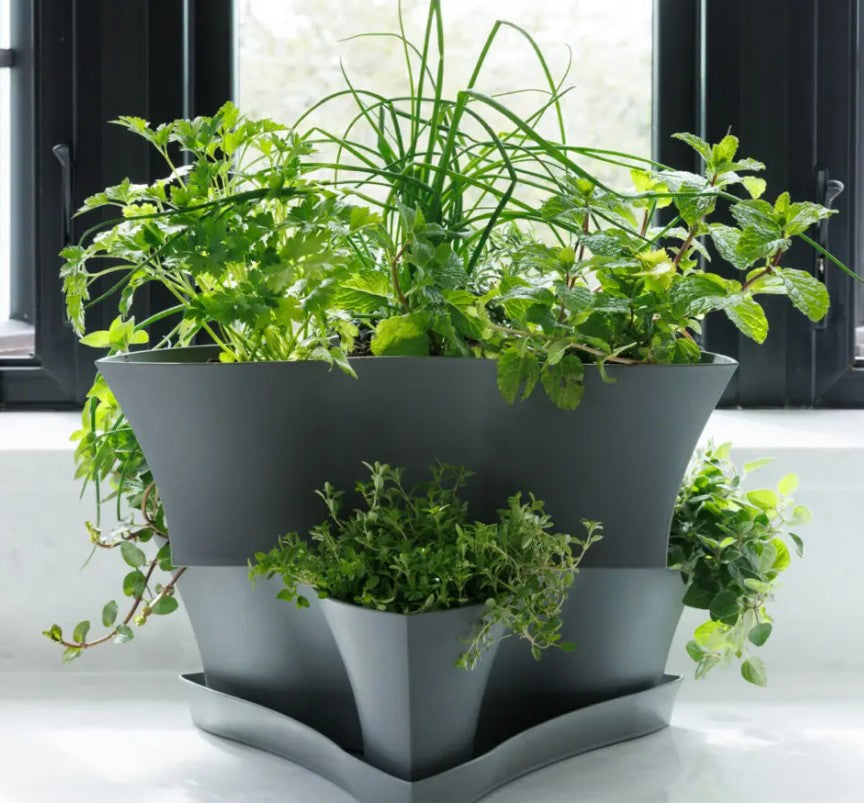 indoor planter tower Tiered Herb Plant Tower Planter- Garden Outside The Box