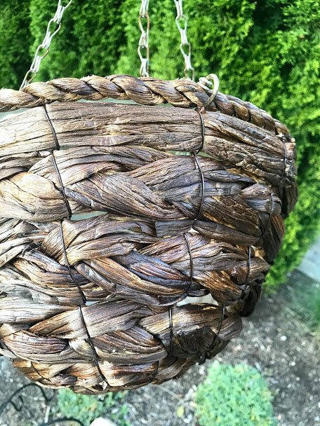 14" Dark Brown Braided Hanging Basket