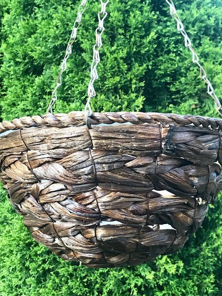 14" WILSON Hanging Woven Basket - Garden Outside The Box