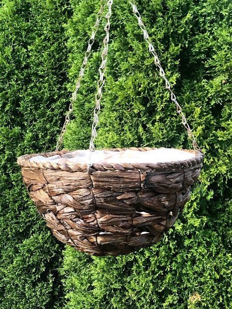 14" WILSON Hanging Woven Basket - Garden Outside The Box