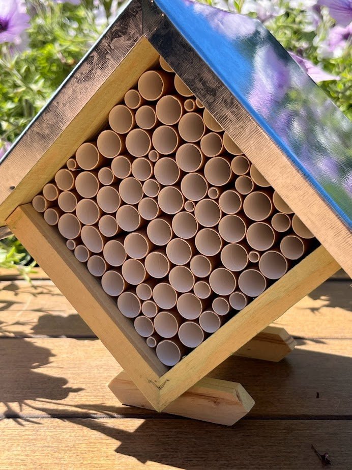 Simplepollinator Box Small Pollinator House - Platform Stand - Paper Tubes - Garden Outside ...