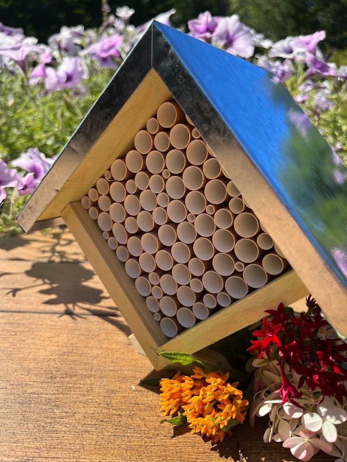 Simplepollinator Box Small Pollinator House - Platform Stand - Paper Tubes - Garden Outside ...