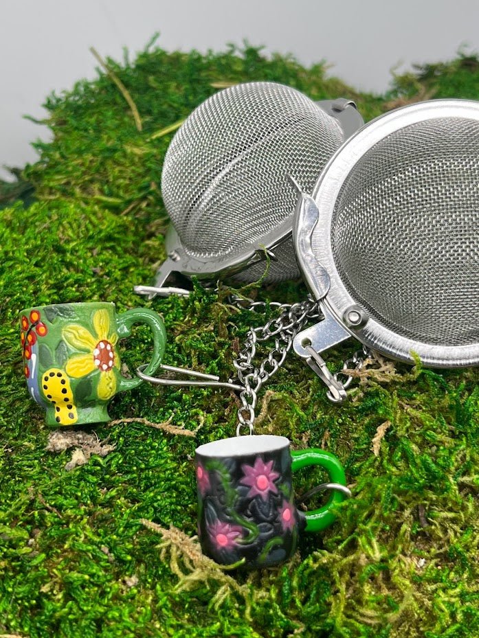 Tea Ball Infuser with Tea Cup Charm
