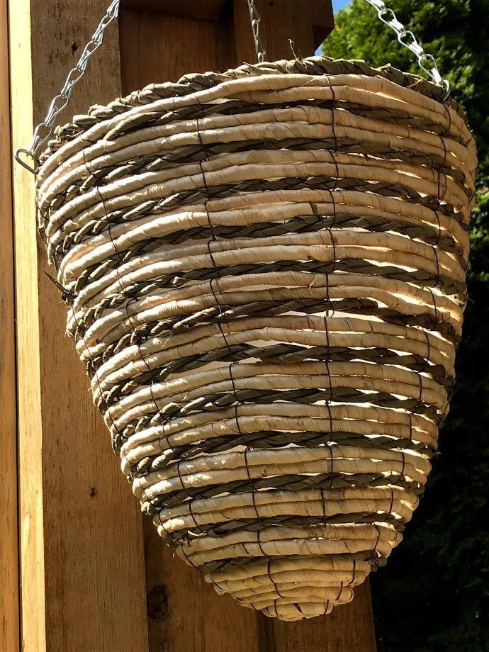 bee friendly hanging basket plants SuperMoss (29763) Wood Woven Baskets