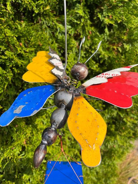 Whimsical Butterfly Metal Art Wind Chime