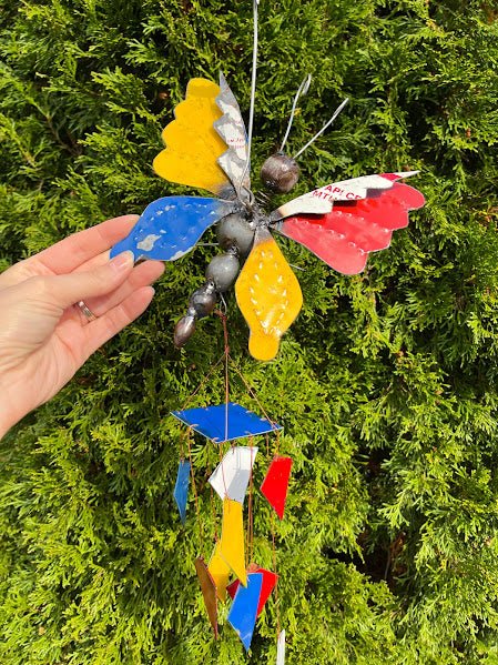 Whimsical Butterfly Metal Art Wind Chime