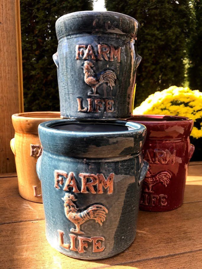 crock pot planter Farm Life Crock Planter