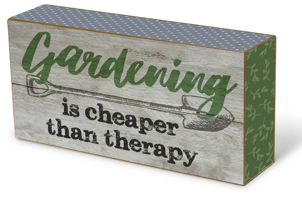 Garden Box Sign - Gardening is Cheaper Than Therapy - Garden Outside The Box