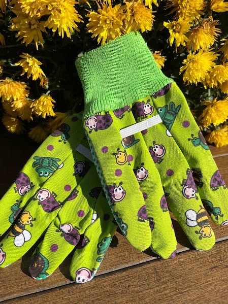 baby gardening gloves LITTLE Kid Gardening Gloves - Happy BUGS