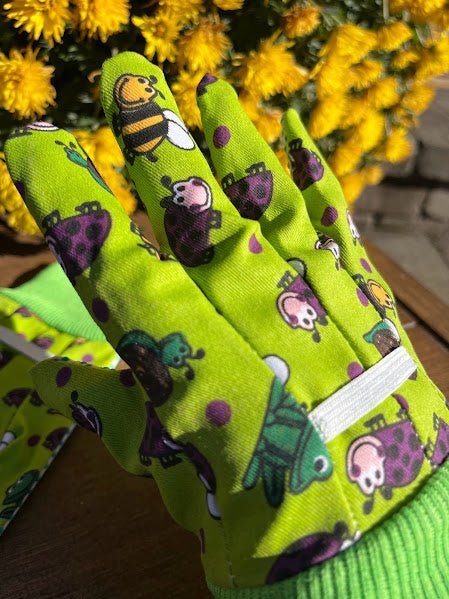 fingerless gardening gloves LITTLE Kid Gardening Gloves - Happy BUGS