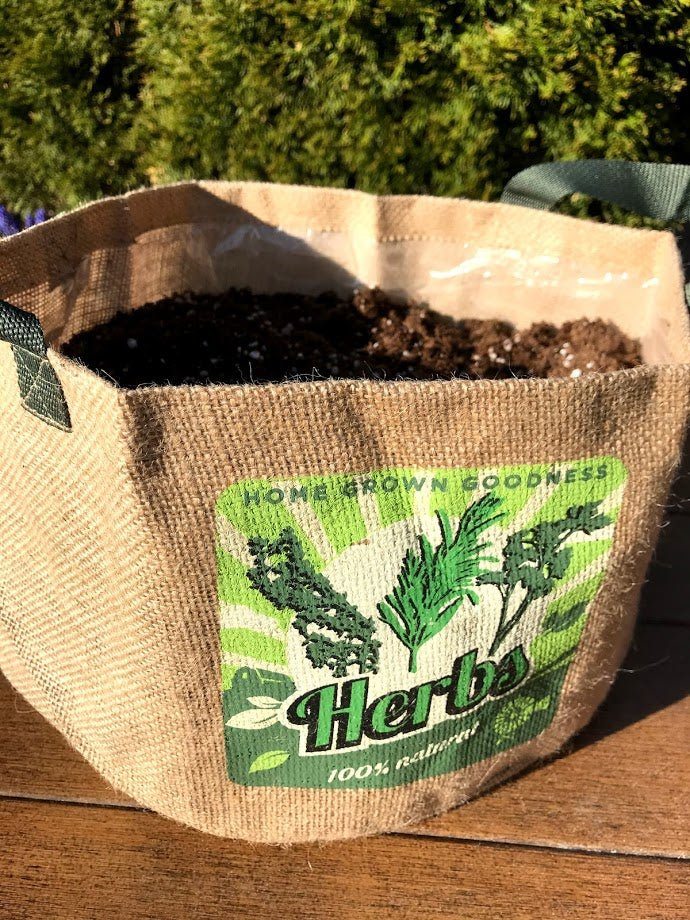 grow bag planter box HERB Burlap Planter Bag
