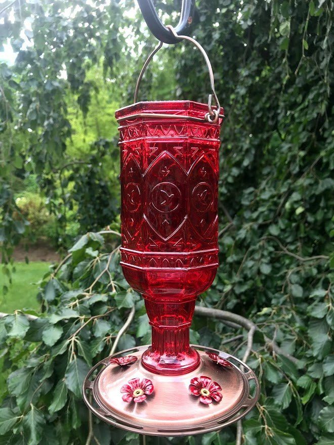 Hummingbird Feeder Lady in RED Antique-Inspired - Garden Outside The Box