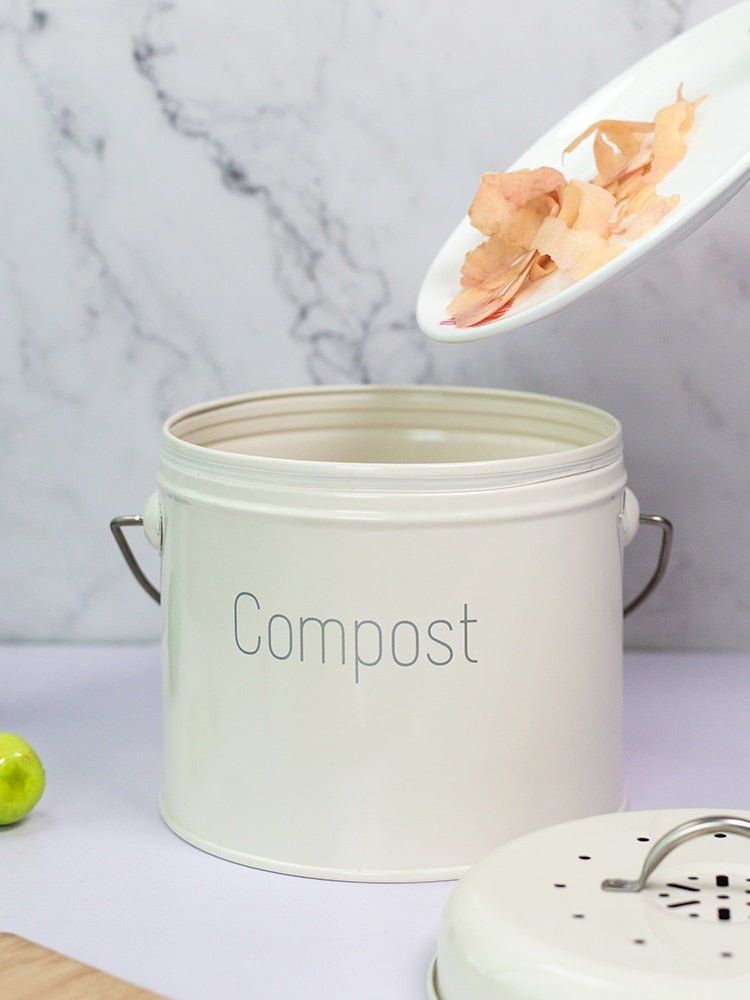 Kitchen Counter Compost Keeper - Vintage Inspired - Garden Outside The Box