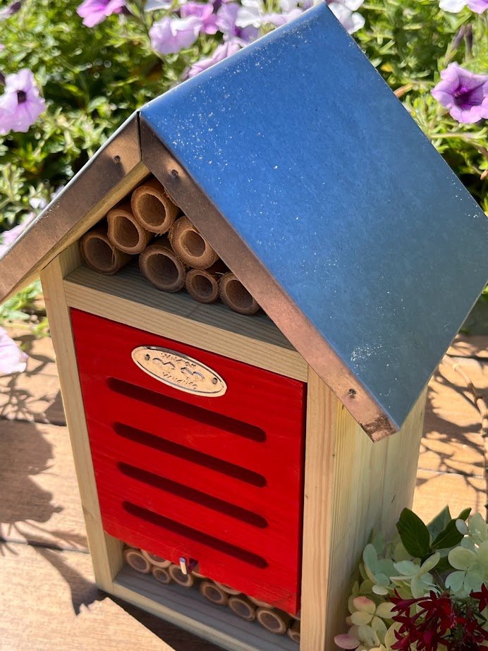 Wood Pollinator and ladybug House - Luxe Red