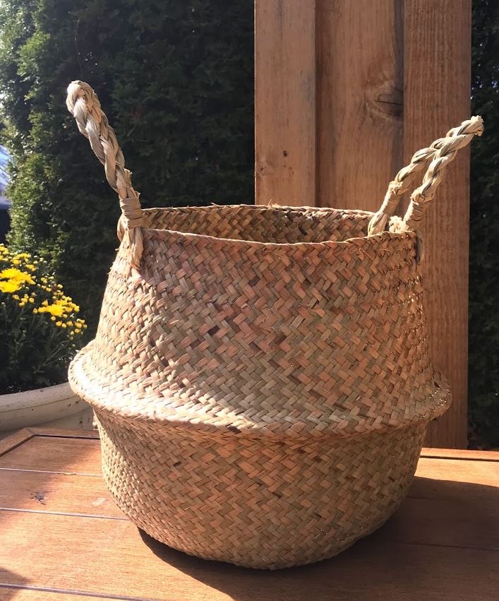 Natural Bamboo Woven Harvest Planter Basket - Garden Outside The Box