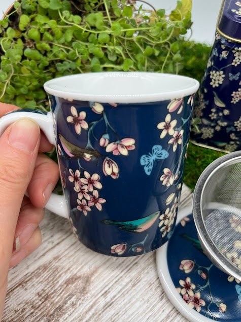 Navy Bluebird Mug and Tea Tin