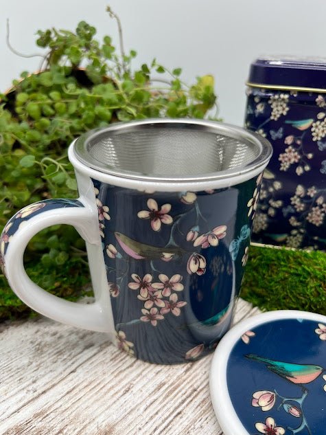 Navy Bluebird Mug and Tea Tin