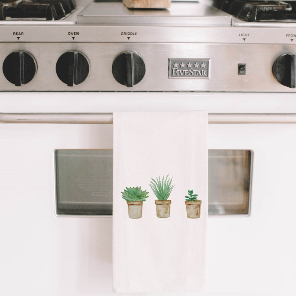 Organic Kitchen Towel - Succulent Pots - Garden Outside The Box