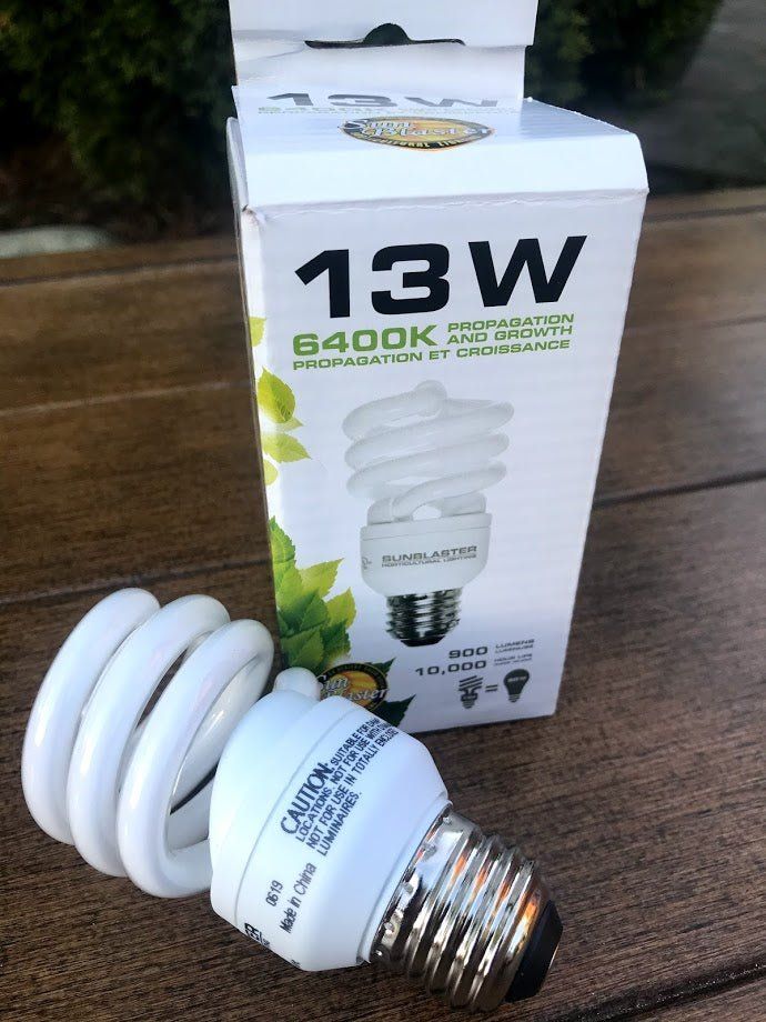 fluorescent grow light bulbs for indoor plants SunBlaster CFL 6400K, 13W
