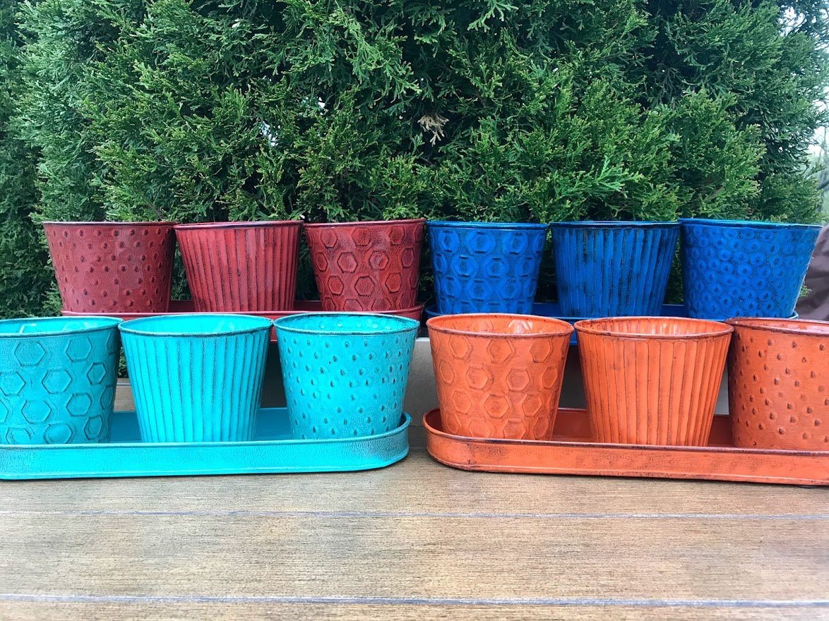 fun planter pots Robert Allen Concord 4 Piece Planter Set