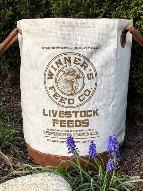 vintage grow bag patio planter Vintage Inspired Re-Purposed Sack Growing Planter