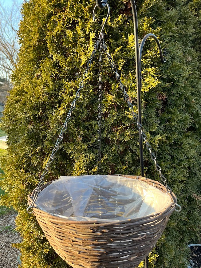hanging wicker baskets plants 14
